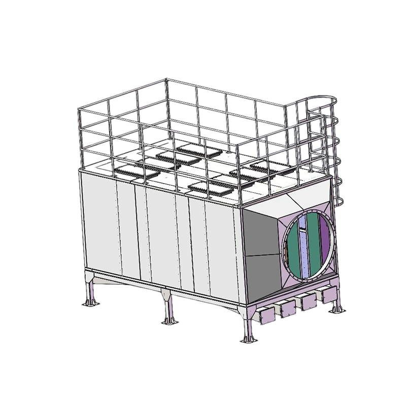 Top loading and side unloading structure 304 inacta ferro reducitur carbonis adsorptionis box