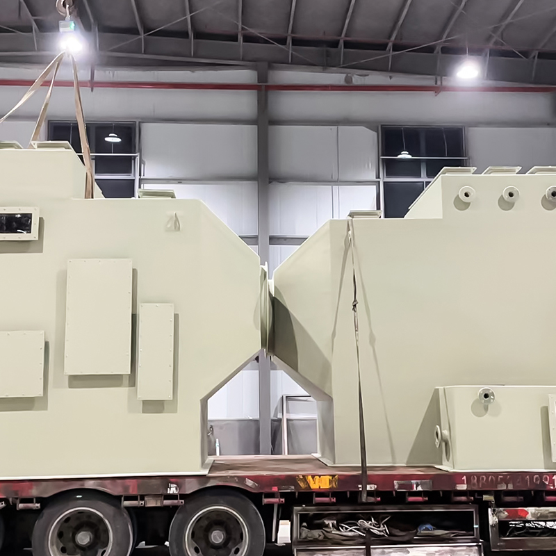 FRP turris horizontalis scrubber